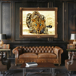 Majestic Leopard Close-Up Art - Animal Poster PosterGoat