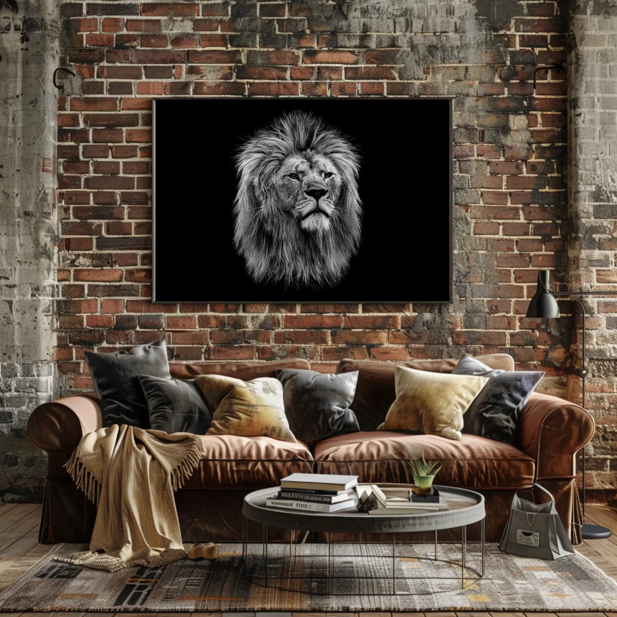 Majestic Lion Art Print: Powerful Symbol of Wilderness - Animal Poster PosterGoat