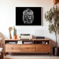 Majestic Lion Art Print: Powerful Symbol of Wilderness - Animal Poster PosterGoat