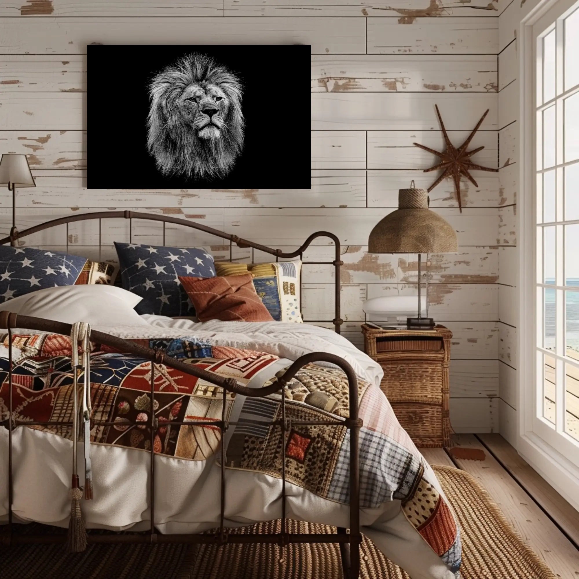 Majestic Lion Art Print: Powerful Symbol of Wilderness - Animal Poster PosterGoat