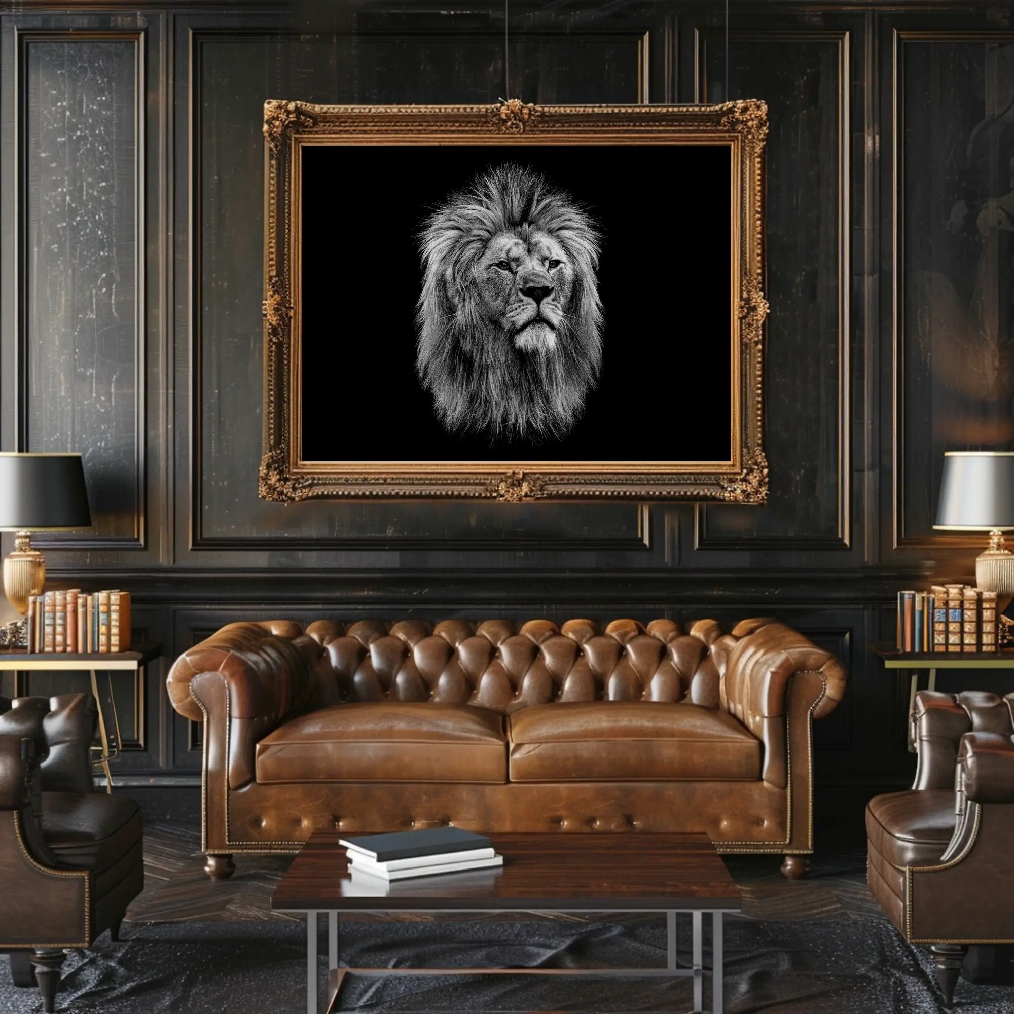 Majestic Lion Art Print: Powerful Symbol of Wilderness - Animal Poster PosterGoat