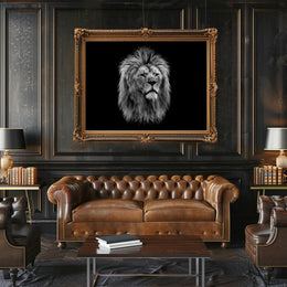 Majestic Lion Art Print: Powerful Symbol of Wilderness - Animal Poster PosterGoat