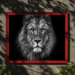 Majestic Lion Gaze Strength and Majesty Animal Poster PosterGoat