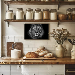 Majestic Lion Gaze Strength and Majesty Animal Poster PosterGoat