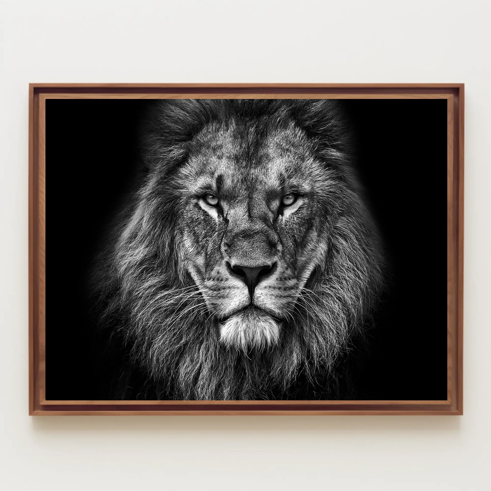 Majestic Lion Gaze Strength and Majesty Animal Poster PosterGoat