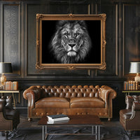 Majestic Lion Gaze Strength and Majesty Animal Poster PosterGoat