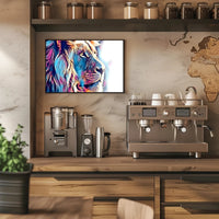 Majestic Lion Portrait Canvas: Abstract, Artistic Poster PosterGoat