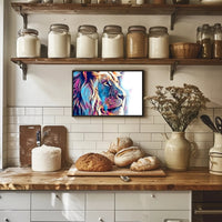 Majestic Lion Portrait Canvas: Abstract, Artistic Poster PosterGoat