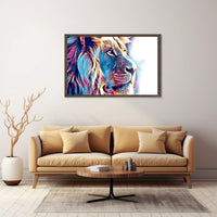 Majestic Lion Portrait Canvas: Abstract, Artistic Poster PosterGoat