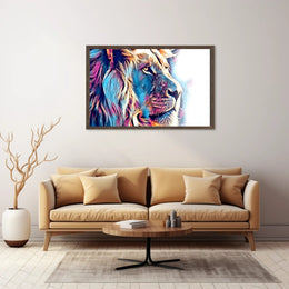 Majestic Lion Portrait Canvas: Abstract, Artistic Poster PosterGoat