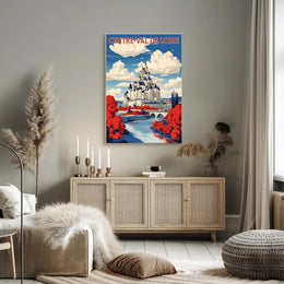 Majestic Loire Valley Castle Travel Poster PosterGoat