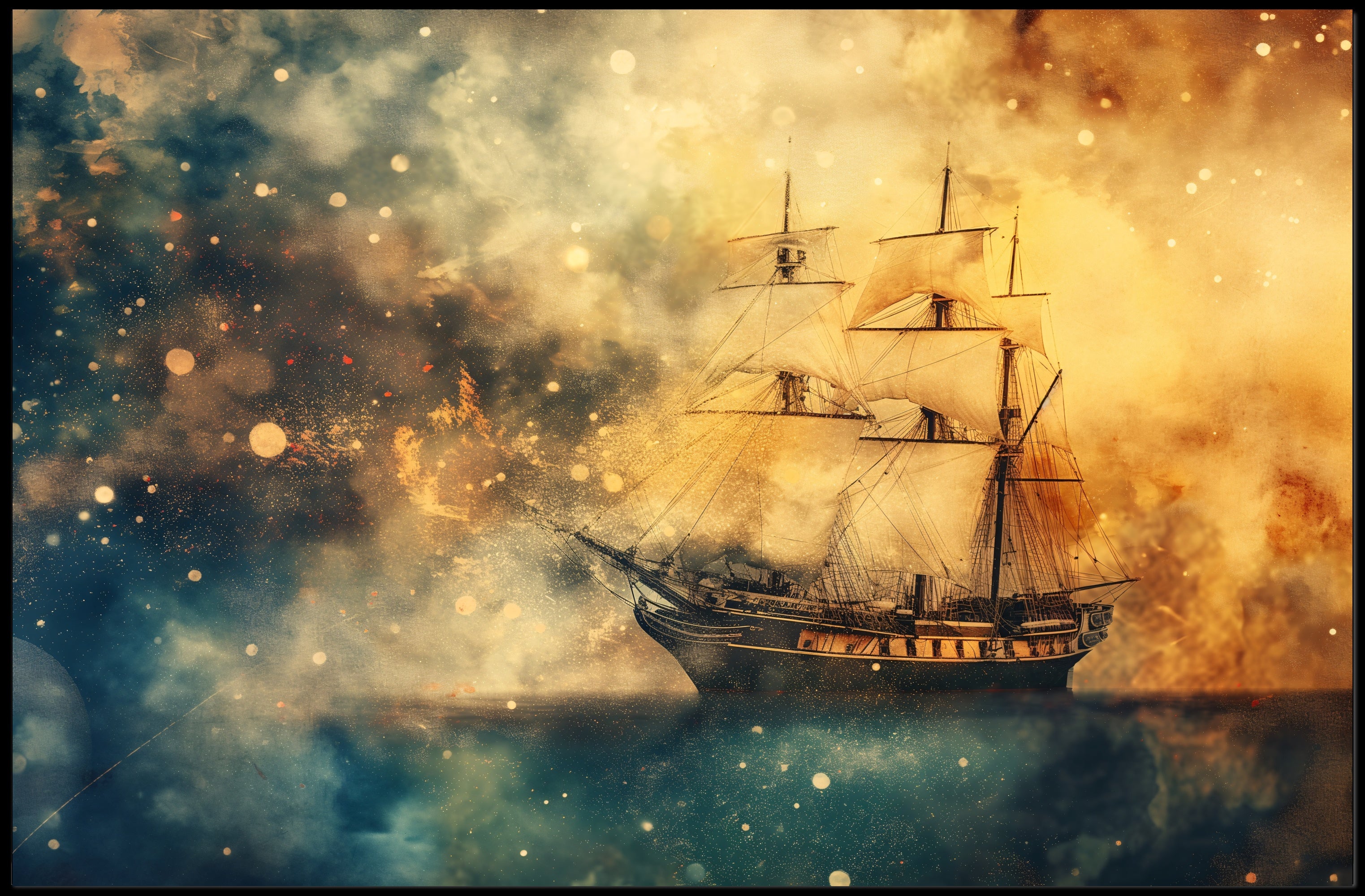 Majestic Maritime Adventure 18th Century Artistic Poster PosterGoat