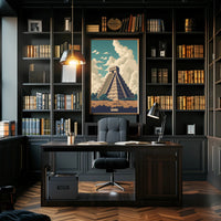 Majestic Mesoamerican Pyramid Retro Cultural or Heritage Poster PosterGoat