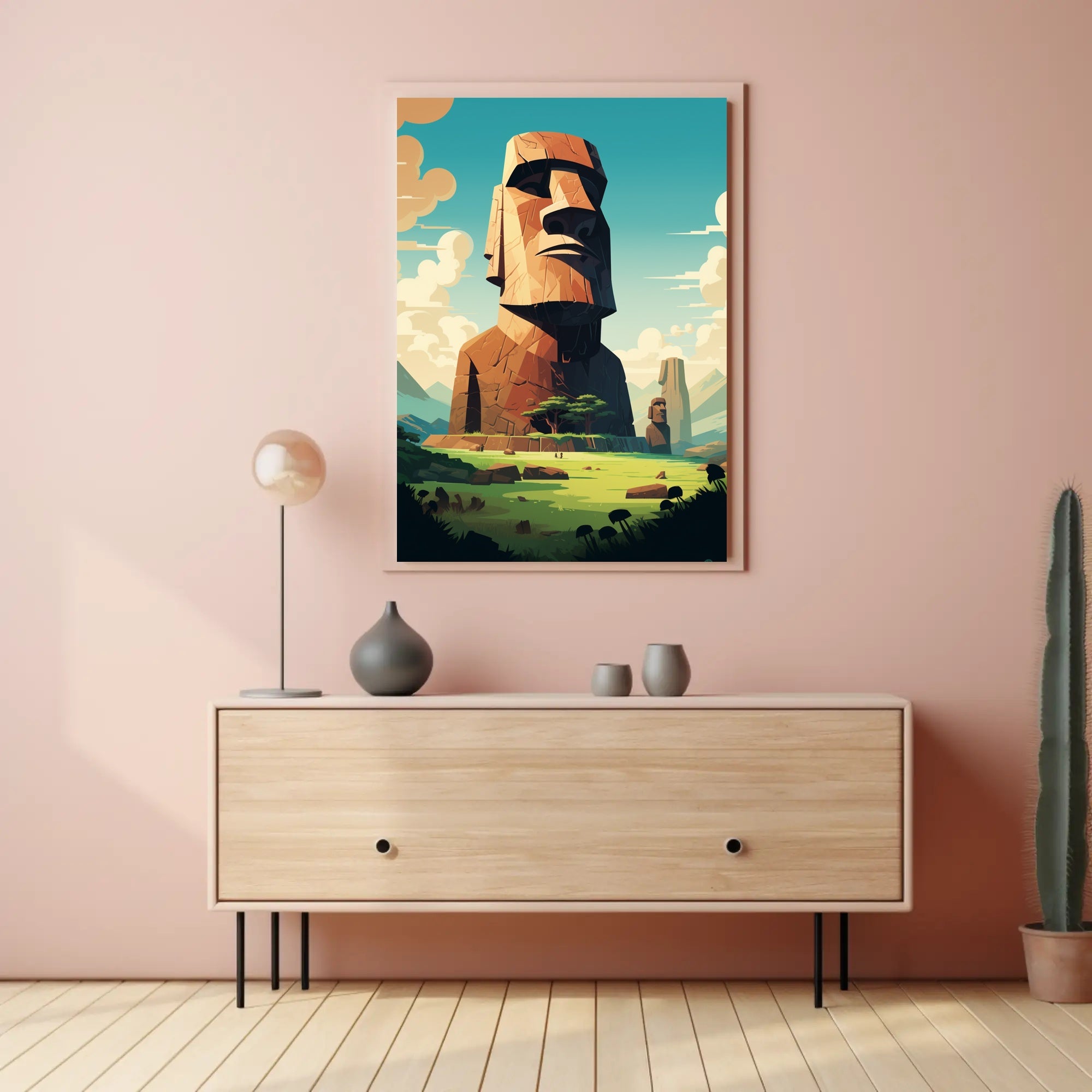 Majestic Moai Statues Easter Island Cultural Heritage Poster PosterGoat