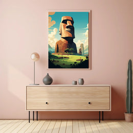Majestic Moai Statues Easter Island Cultural Heritage Poster PosterGoat
