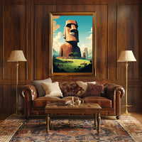 Majestic Moai Statues Easter Island Cultural Heritage Poster PosterGoat