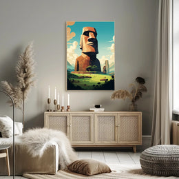Majestic Moai Statues Easter Island Cultural Heritage Poster PosterGoat