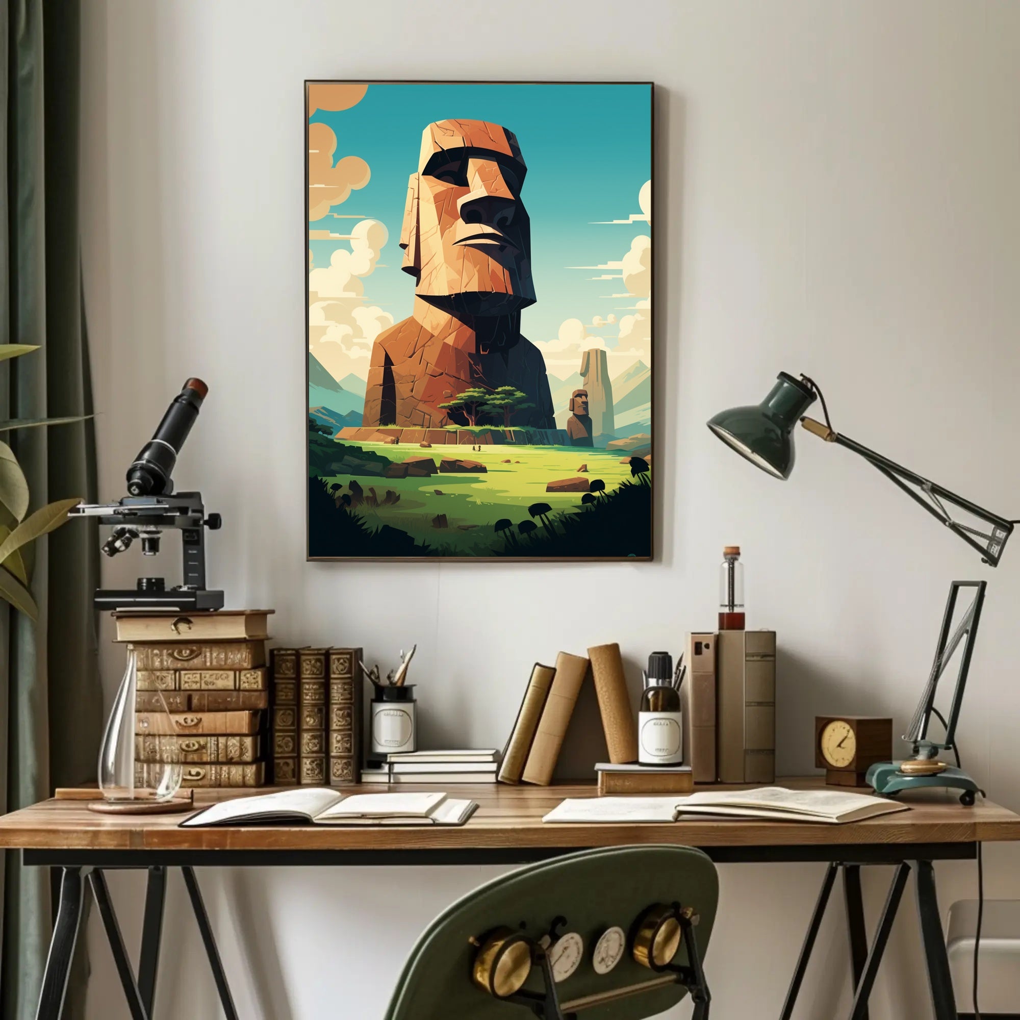Majestic Moai Statues Easter Island Cultural Heritage Poster PosterGoat
