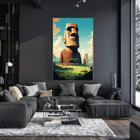 Majestic Moai Statues Easter Island Cultural Heritage Poster PosterGoat