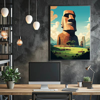 Majestic Moai Statues Easter Island Cultural Heritage Poster PosterGoat