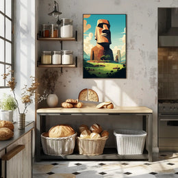 Majestic Moai Statues Easter Island Cultural Heritage Poster PosterGoat