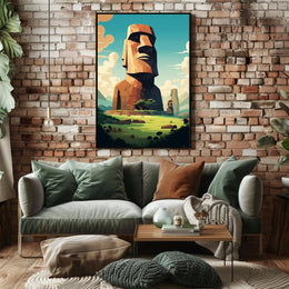 Majestic Moai Statues Easter Island Cultural Heritage Poster PosterGoat