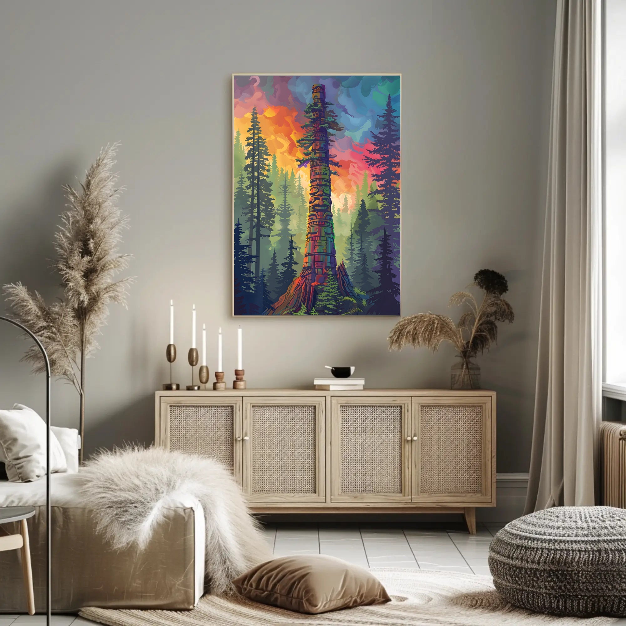 Majestic Mountain Landscape Art Poster PosterGoat