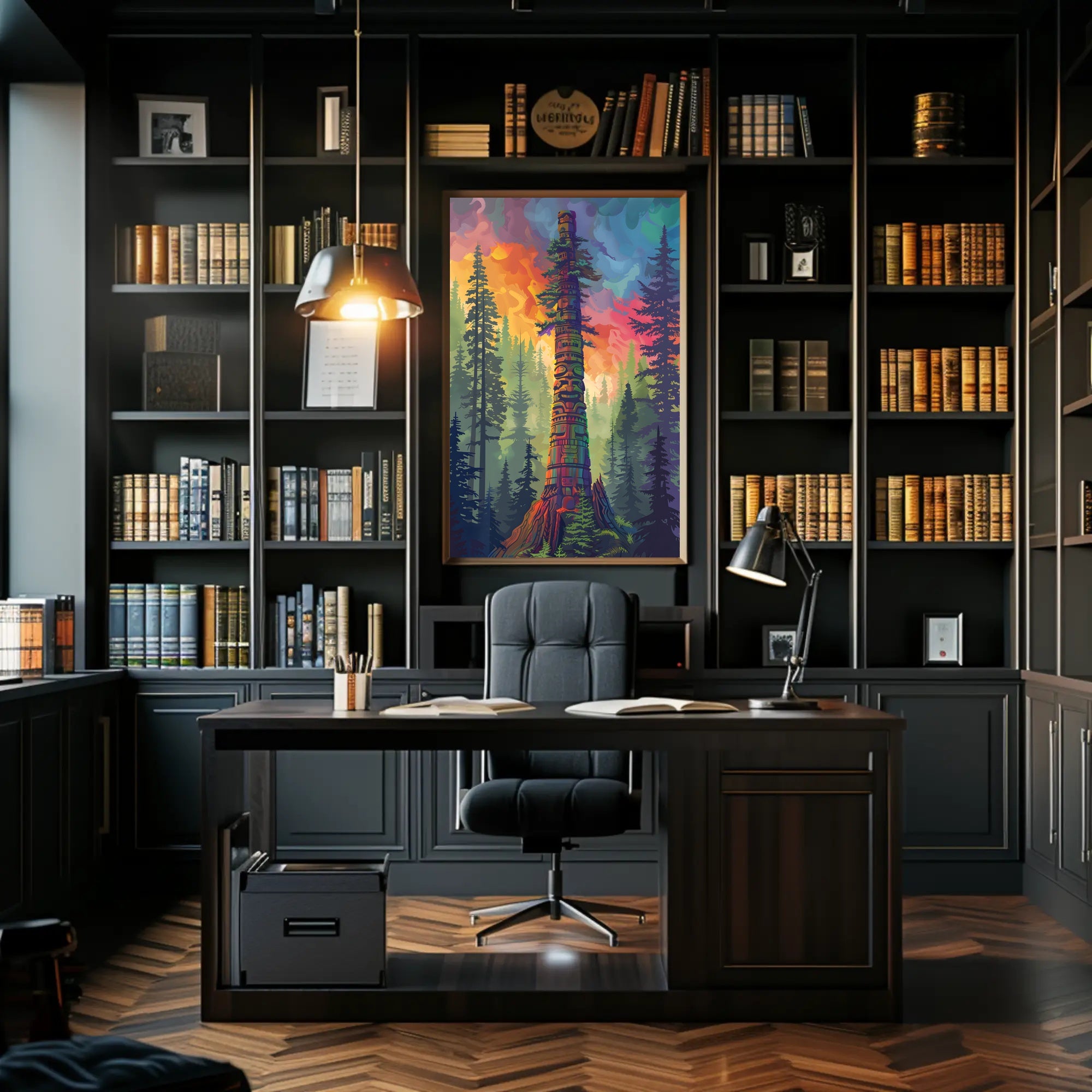 Majestic Mountain Landscape Art Poster PosterGoat