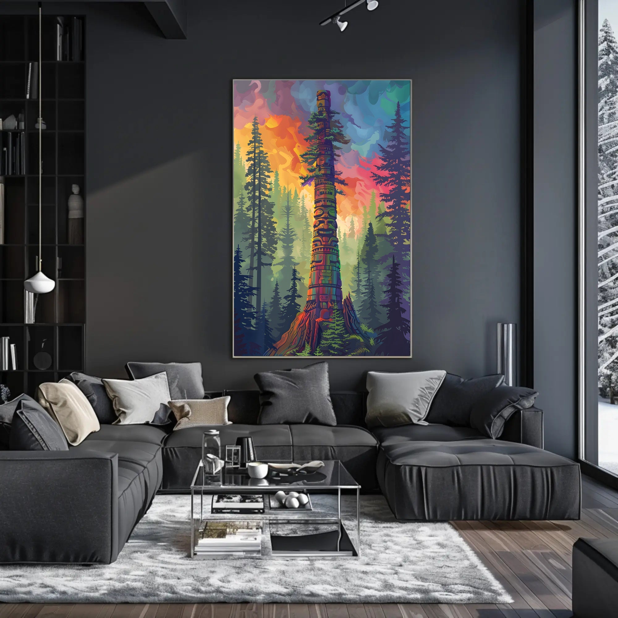 Majestic Mountain Landscape Art Poster PosterGoat