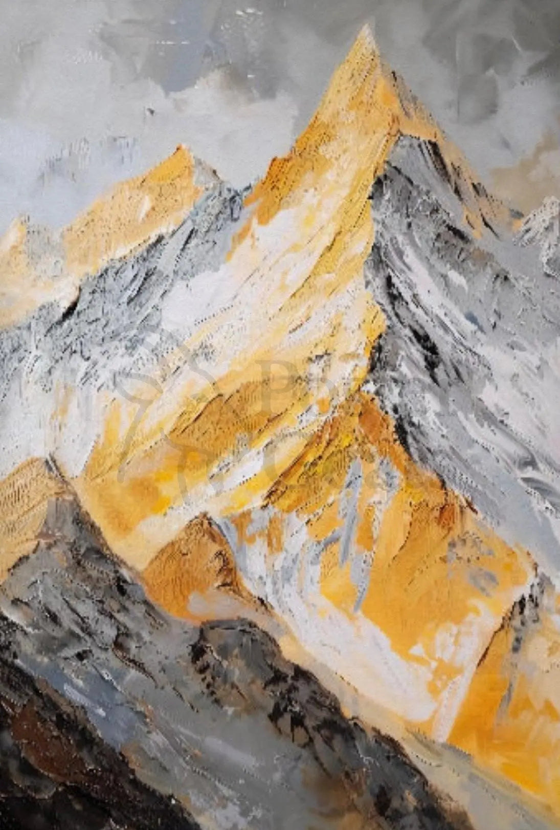 Majestic Mountain Landscape Artful Impressionism Poster PosterGoat