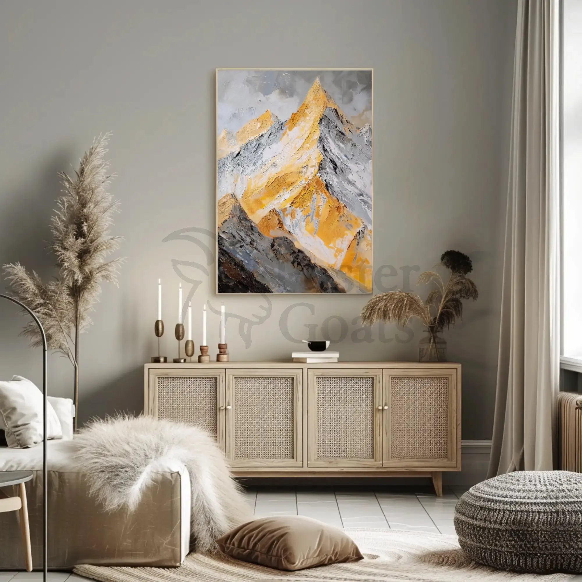 Majestic Mountain Landscape Artful Impressionism Poster PosterGoat