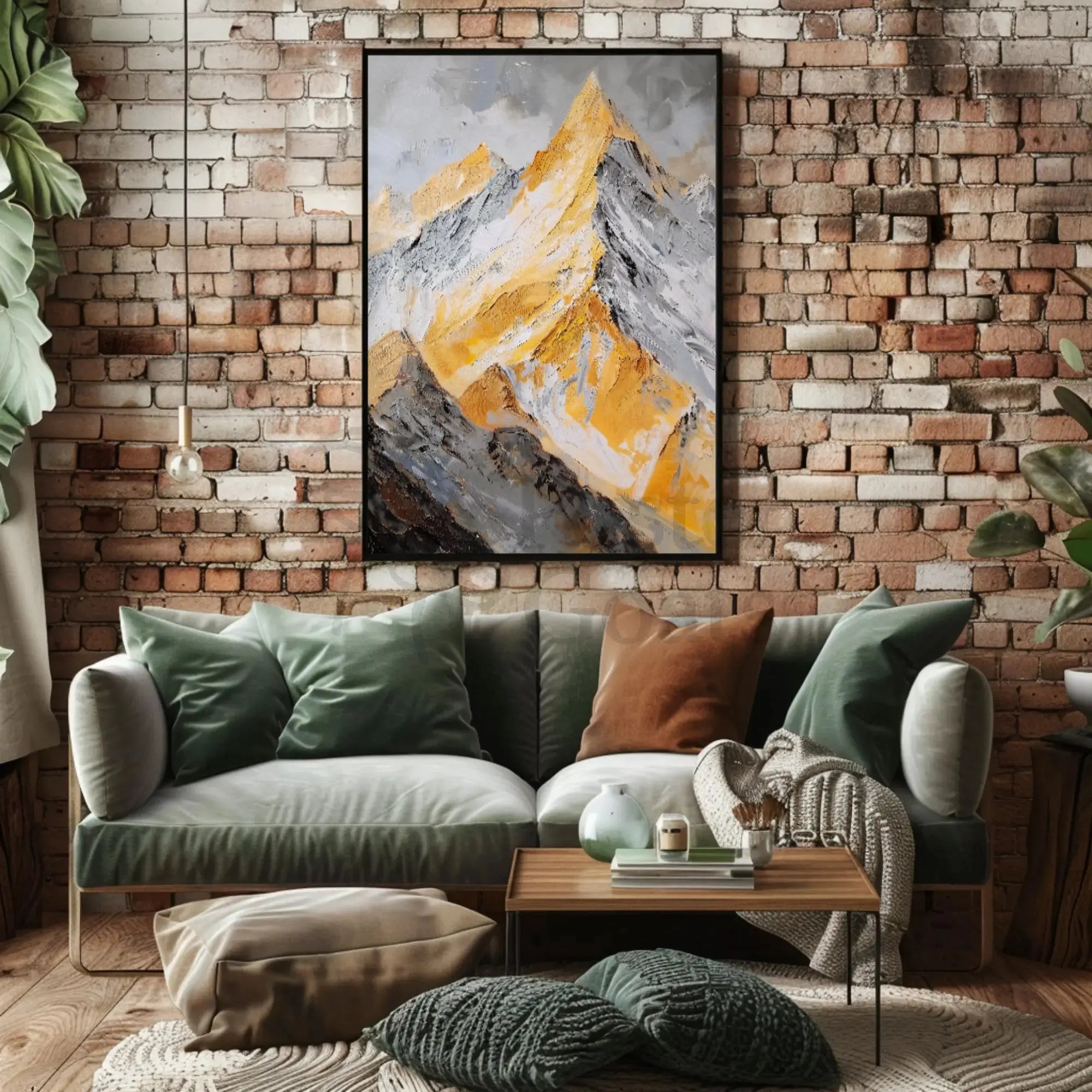 Majestic Mountain Landscape Artful Impressionism Poster PosterGoat