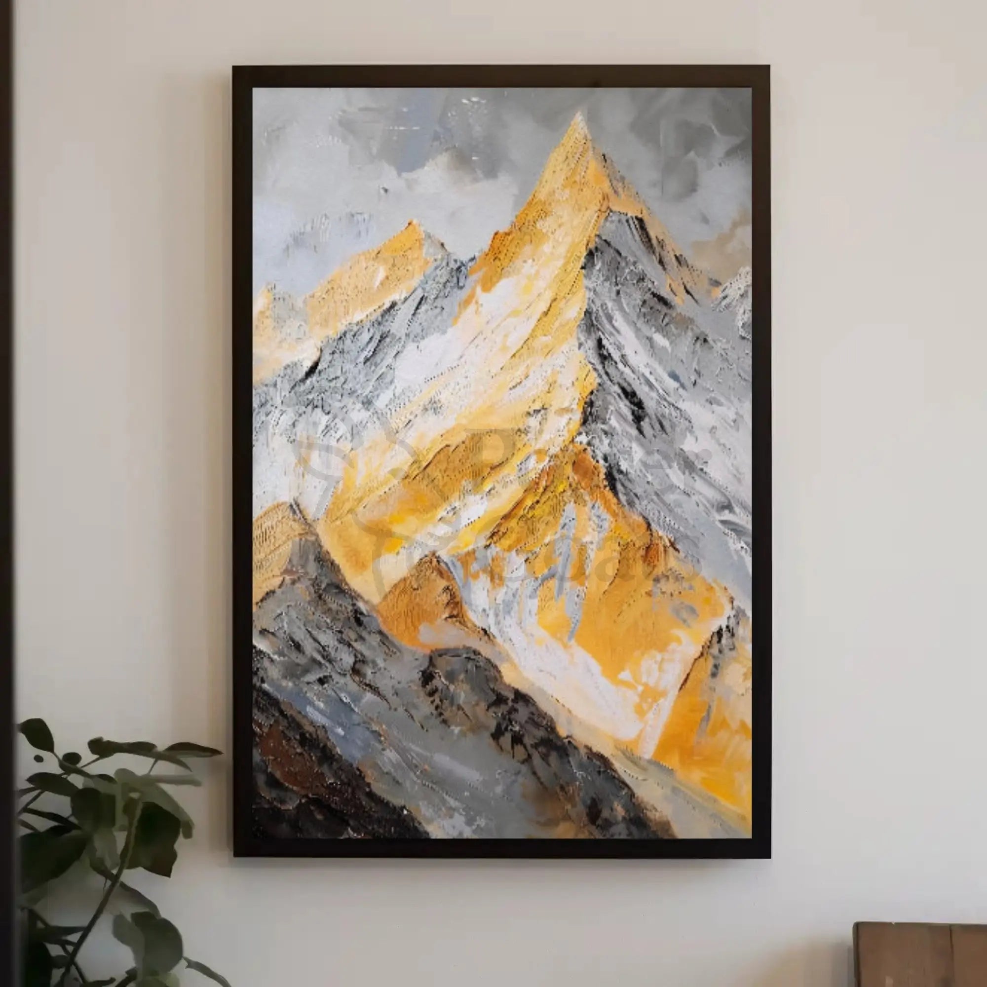 Majestic Mountain Landscape Artful Impressionism Poster PosterGoat