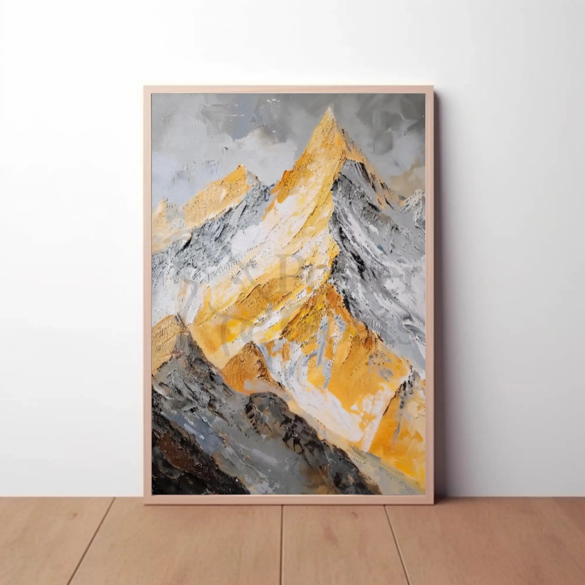 Majestic Mountain Landscape Artful Impressionism Poster PosterGoat