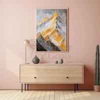 Majestic Mountain Landscape Artful Impressionism Poster PosterGoat