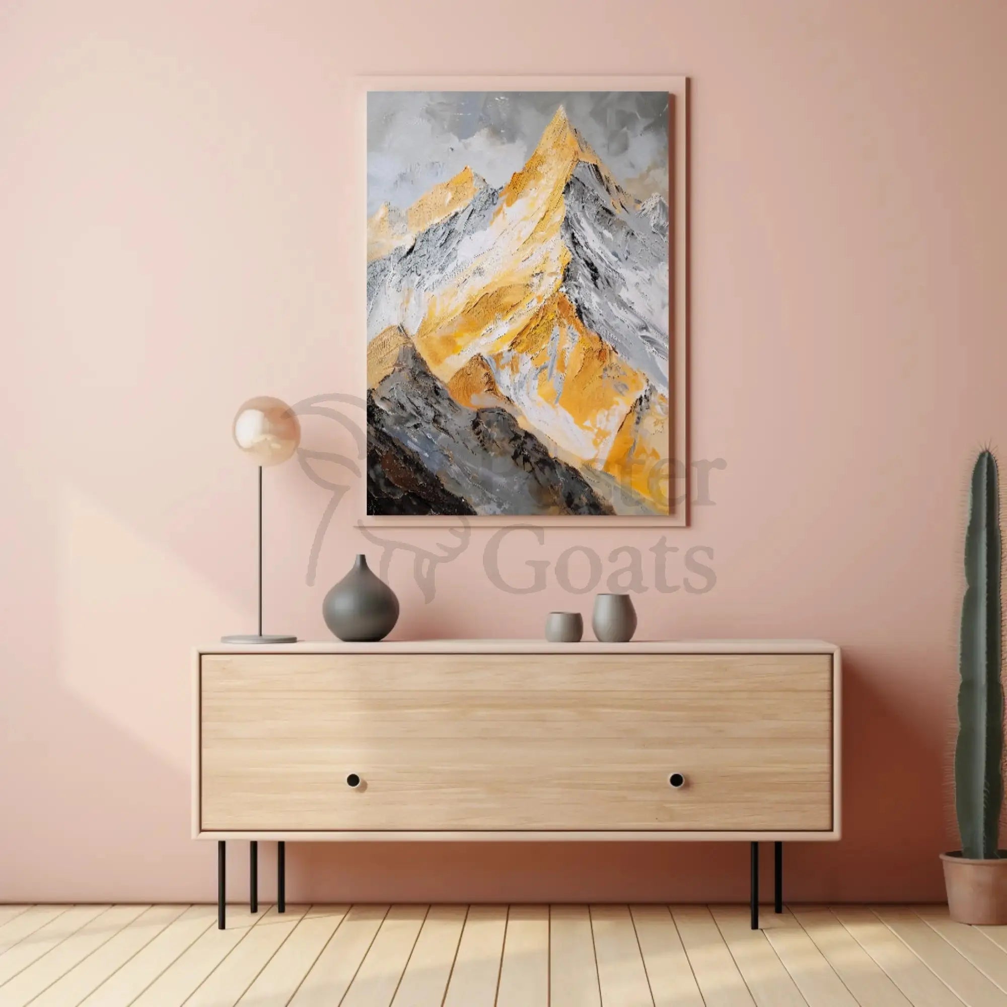 Majestic Mountain Landscape Artful Impressionism Poster PosterGoat