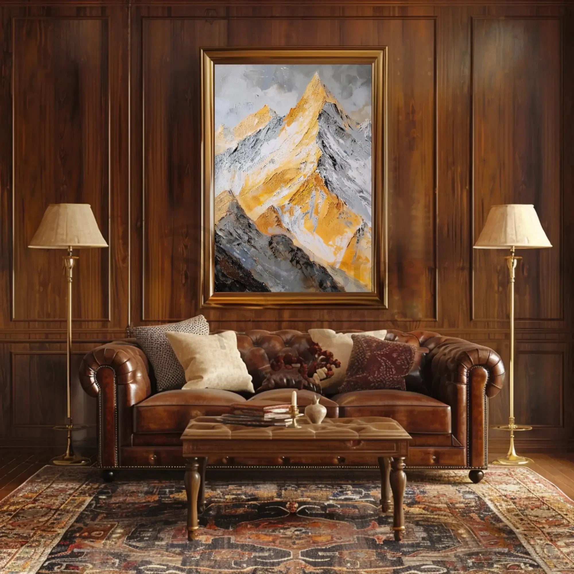 Majestic Mountain Landscape Artful Impressionism Poster PosterGoat