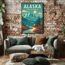 Majestic Mountain Wilderness Adventure Travel Poster PosterGoat