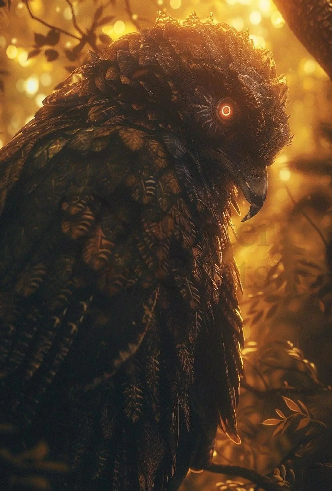 Majestic Owl in Mystical Forest Animal Poster PosterGoat