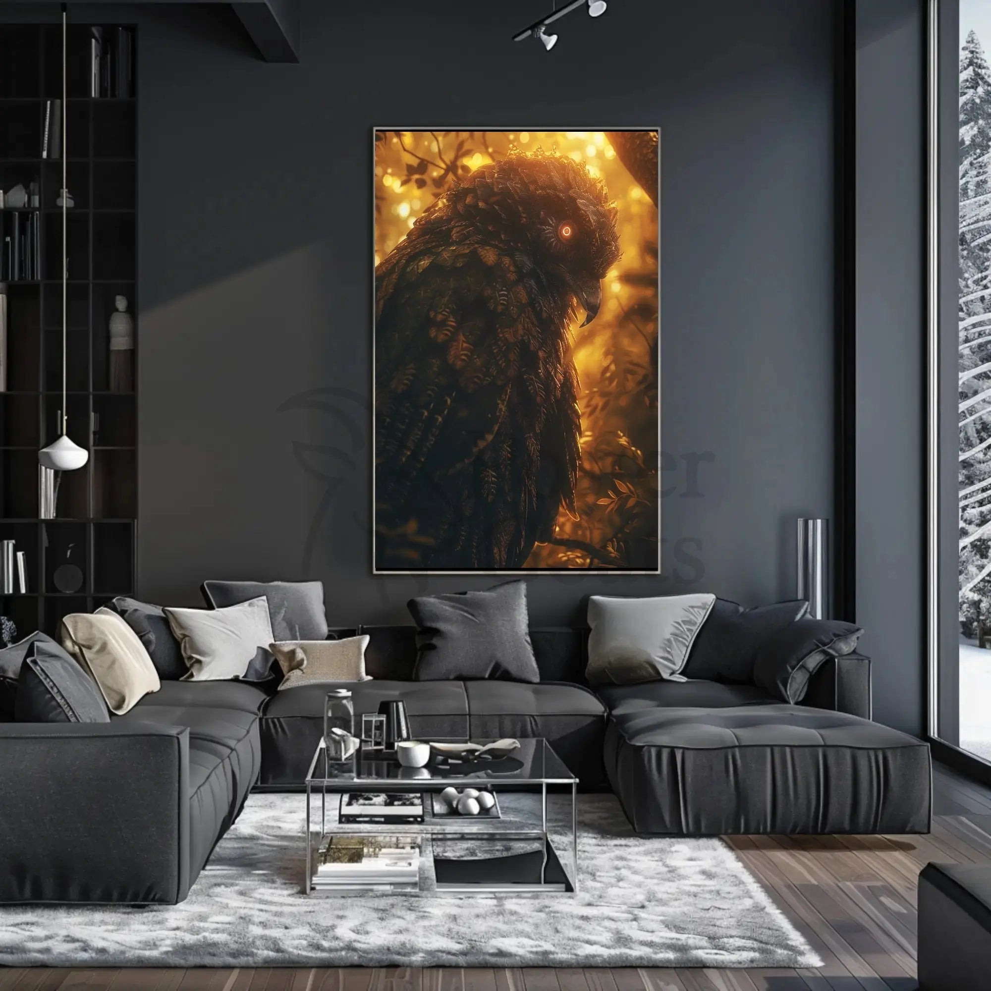 Majestic Owl in Mystical Forest Animal Poster PosterGoat