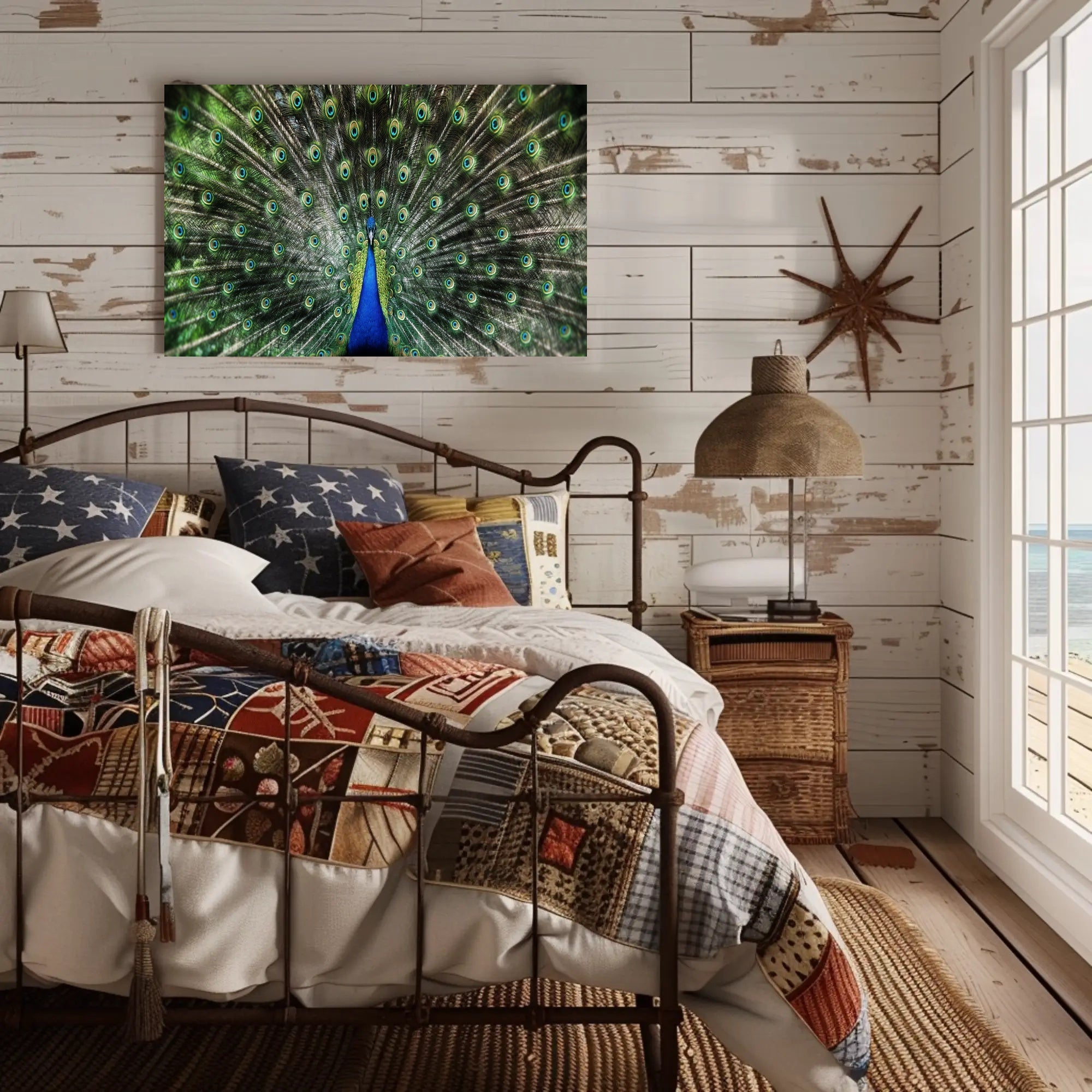 Majestic Peacock Illustrative Masterpiece Animal Poster PosterGoat