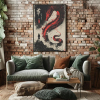 Majestic Red Dragon Guardian Cultural or Heritage Poster PosterGoat