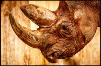 Majestic Rhinoceros Close-up Inspires Wildlife Conservation Animal Poster PosterGoat