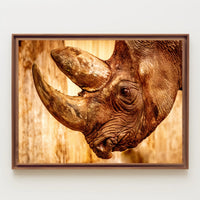 Majestic Rhinoceros Close-up Inspires Wildlife Conservation Animal Poster PosterGoat