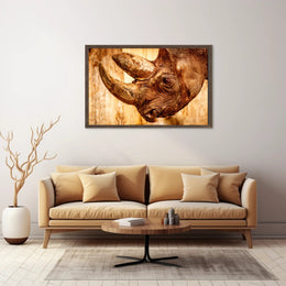 Majestic Rhinoceros Close-up Inspires Wildlife Conservation Animal Poster PosterGoat