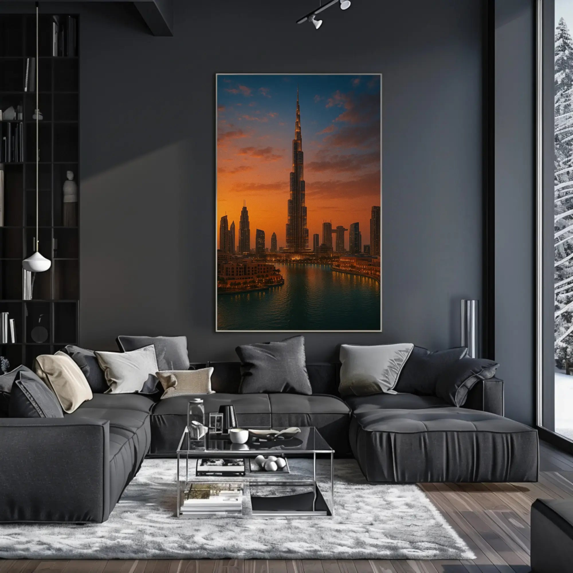 Majestic Skyscraper at Dusk Travel Poster PosterGoat