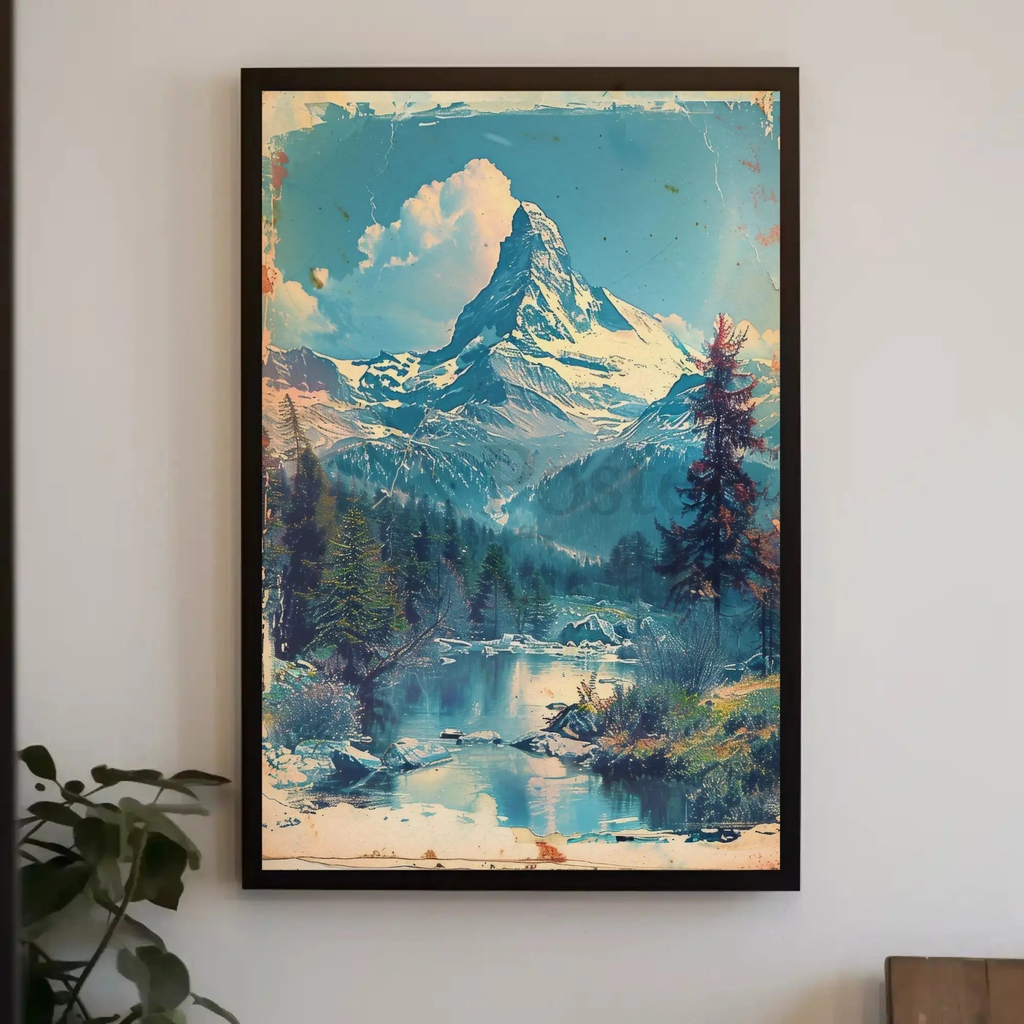 Majestic Snow-Capped Mountain Tranquil Scenic Travel Poster PosterGoat