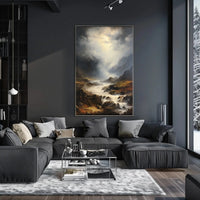 Majestic Waterfall in a Dramatic Natural Landscape Poster PosterGoat