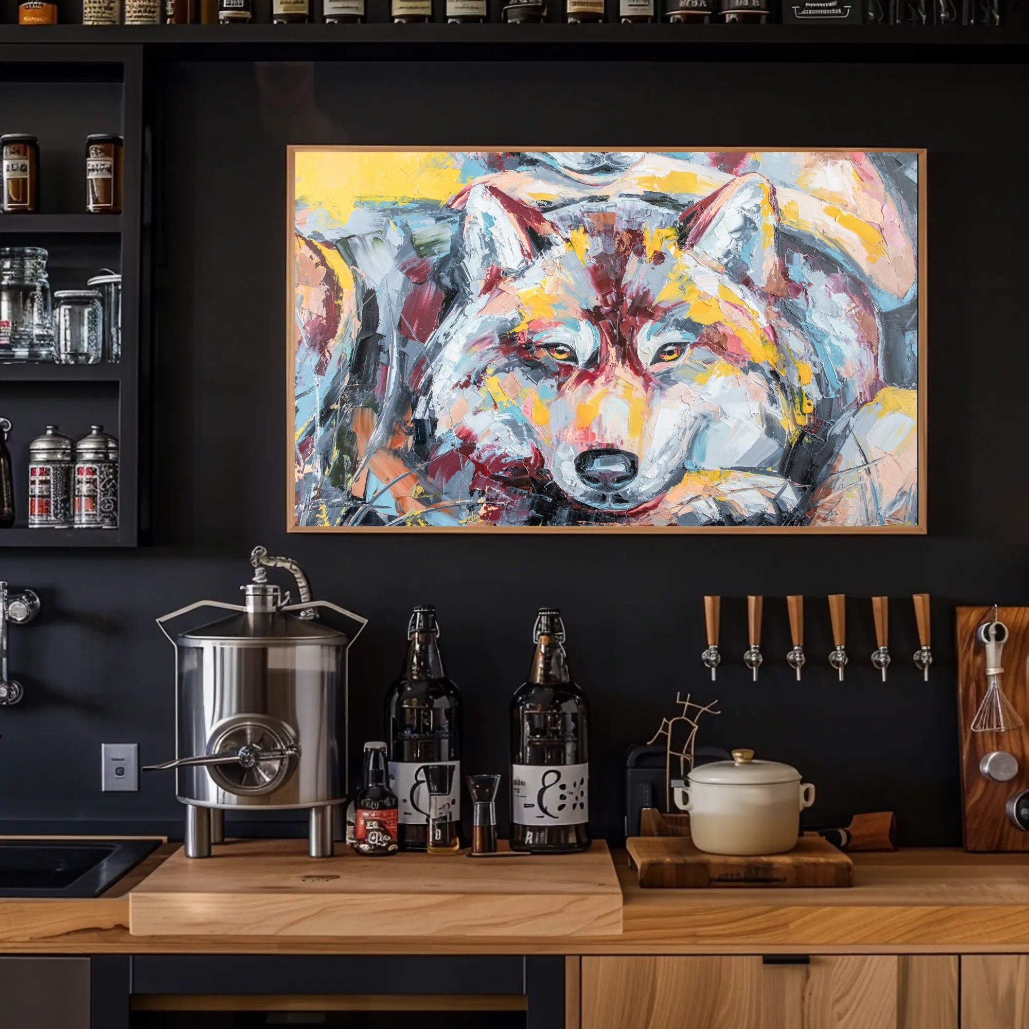 Majestic Wolf Portrait in Close-Up Animal Poster PosterGoat