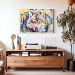 Majestic Wolf Portrait in Close-Up Animal Poster PosterGoat
